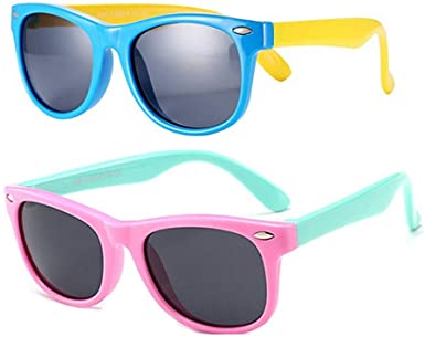 FOURCHEN Kids Polarized Sunglasses Rubber Flexible Shades for Girls Boys Age 3-10