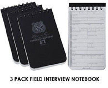 Rite In The Rain 3X5 Notebook - Field Interview - 3 Pack #104-3
