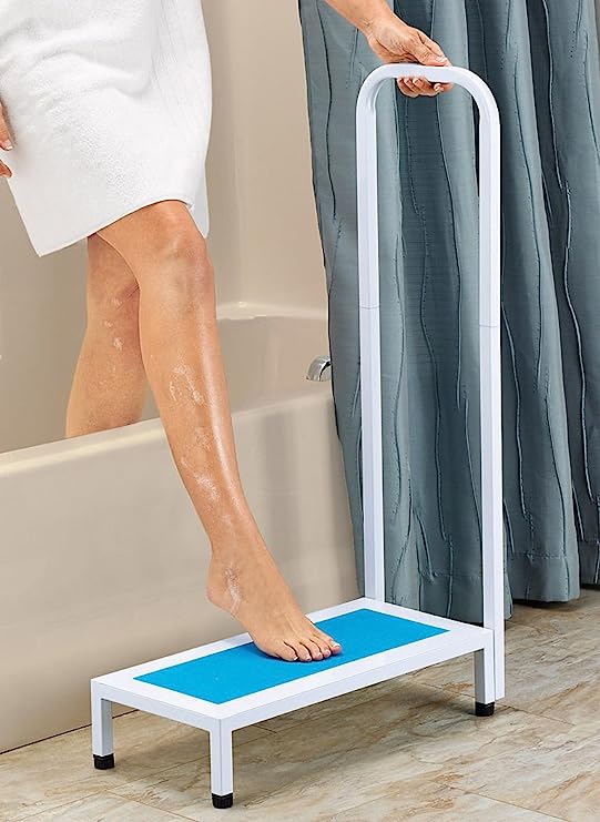 Bath Step with Handle Non Slip Surface Sturdy Aid Bathroom