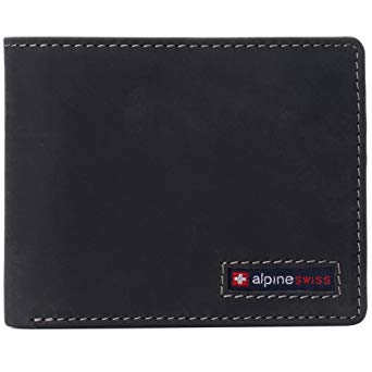 Alpine Swiss RFID Connor Passcase Bifold Wallet For Men Leather