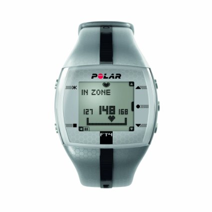 Polar FT4 Heart Rate Monitor Watch Silver  Black