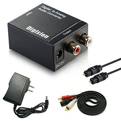 DIGISION Optical Digital to RCA L/R Analog Audio Converter
