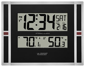 La Crosse Technology 513-149 11 inch Atomic digital wall clock with temperature