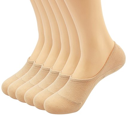 Hippih Women's 6 to 9 Pack Thin Casual No Show Socks Non Slip Flat Boat Line