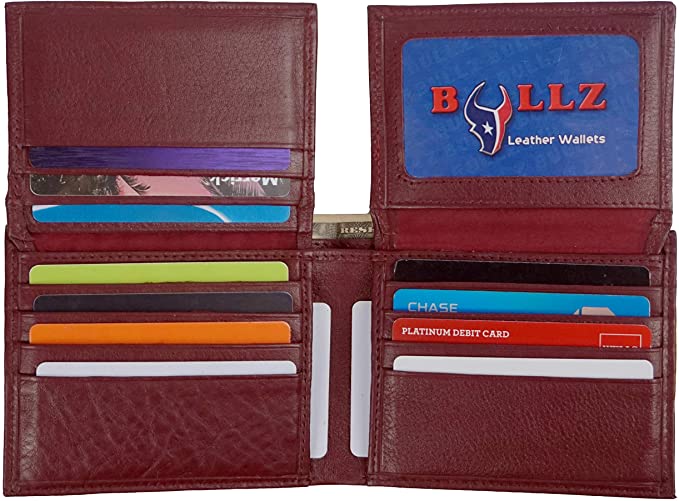 Bullz RFID Signal Blocking Theft Protection Leather Large Thick Security Mens Wallet