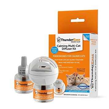 ThunderEase Calming Anti Anxiety Pheromone Diffuser Kit for Multiple Cats