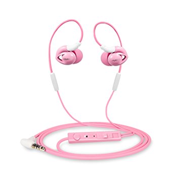NUBWO NY51 In-ear Headphones Sports Earbuds Noise Isolating Earphone with Memory Wire (Pink)