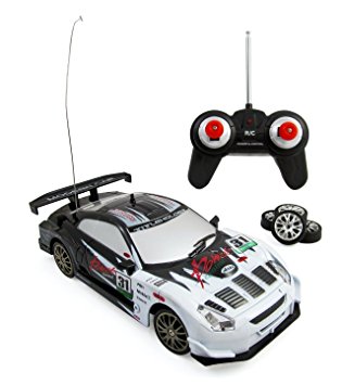 Liberty Imports Super Fast Drift King R/C Sports Car Remote Control Drifting Race Car 1:24   Headlights, Backlights, Side Lights   2 Sets of Tires