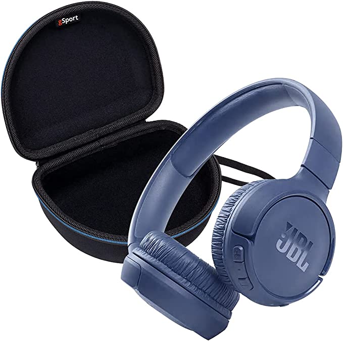 JBL Tune 510BT On-Ear Wireless Bluetooth Headphone Bundle with gSport Case (Blue)