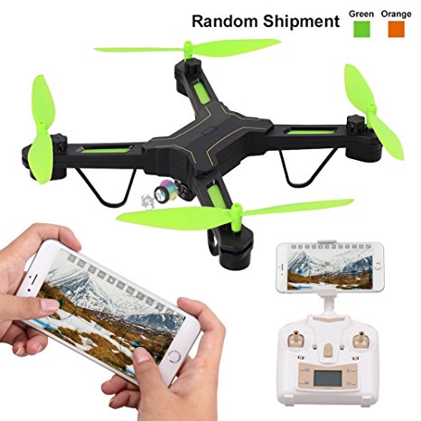 RC Quadcopter Drone with Wide Angle Camera, Rolytoy 2.4 GHz 6-Axis Gyro Helicopter, FPV Wifi Live Video Altitude Hold Headless Mode Beginners for Teens, Kids, Boys & Girls (Color Random)