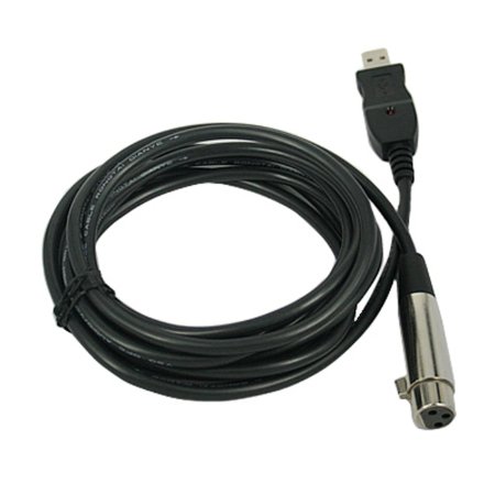 HDE 10 feet/3m XLR Female to USB 2.0 Cable - Black