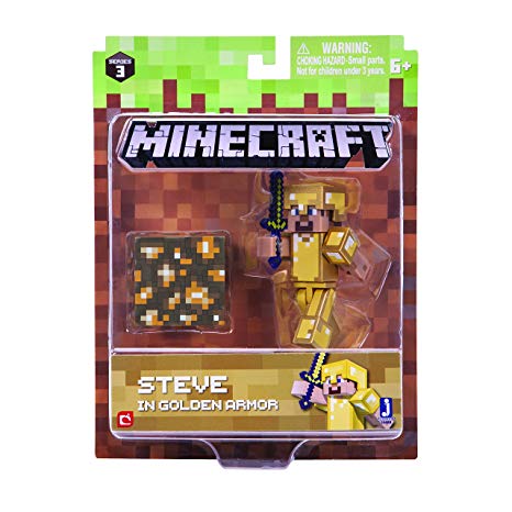 Minecraft Steve in Gold Armor Figure Pack