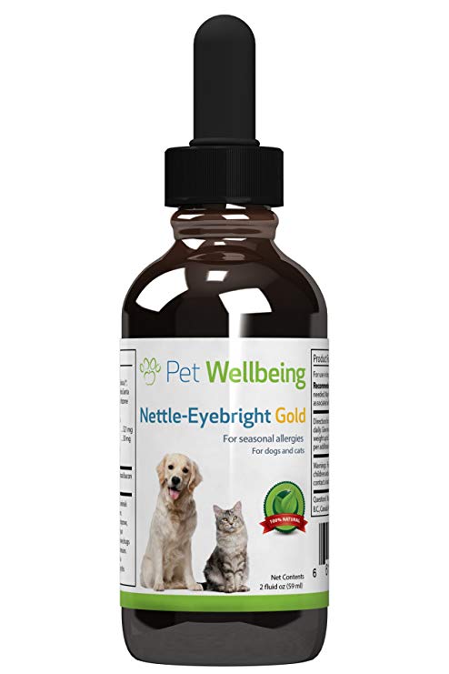 Pet Wellbeing - Nettle-Eyebright Gold for Cats - Support for occasional discomfort associated with season allergies in cats - 2oz (59ml)