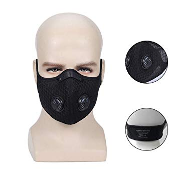 Anti PM2.5 Breathing Mask Cotton Haze Valve Anti-dust Mouth Healthy Mask Reusable Activated Carbon Filter Respirator Mouth-Muffle Mask Black