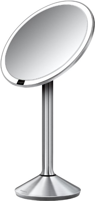 simplehuman 6.5 inch Sensor Mirror - Sensor-Activated Lighted Vanity Mirror, 7x Magnification