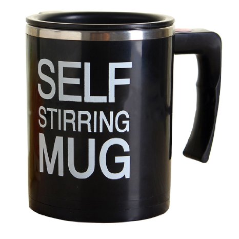 Premium Quality Electric Stainless Steel Self Stirring Coffee Mug in Black