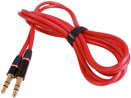 Replacement 3FT 3.5MM Headphone Stereo Audio Cable Cord for Mpow 059, H5, H7 Over Ear Bluetooth Headphones Hi-Fi Stereo Wireless Headset (Red)