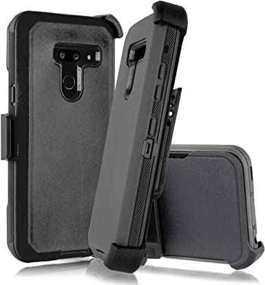 G8 ThinQ Case, Compatible for LG G8 ThinQ/LG G8 [Four Layered Protection] Heavy Duty Defender Holster Armor Full Body Case with Belt Clip & Built in Screen Protector (Black)