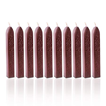 Netboat Wine Red Seal Sealing Wax Wicks Sticks for Invitation Card Postage Letter Envelops(Pack of 10)