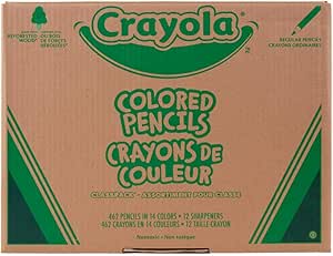 Crayola Colored Pencil Classpack (462ct), Bulk Colored Pencils, 14 Assorted Colors, School Supplies for Teachers, Ages 3