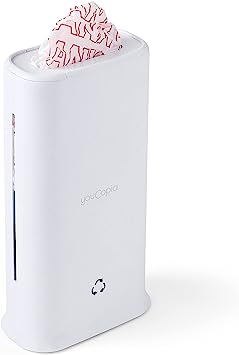 YouCopia StoraBag Space-Saving Plastic Dispenser, Grocery Bags Organizer for Kitchen Cabinet or Pantry Storage, 1, Speckled White