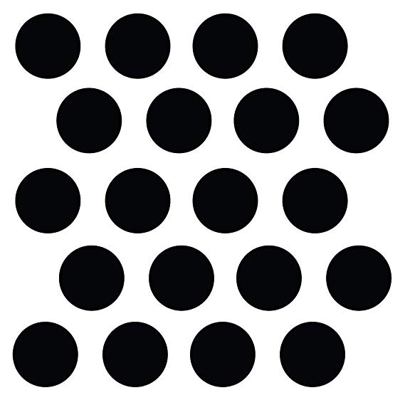 (210) 2" Black Polka Dot Decals - Removable Peel and Stick Circle Wall Decals for Nursery, Kids Room, Mirrors, and Doors