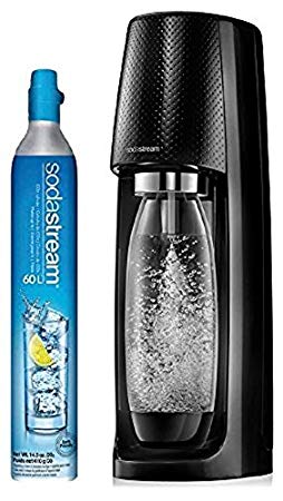 SodaStream Fizzi Sparkling Water Maker Starter Kit with 60L CO2 and 1L Bottle, Black