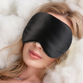 Andake Sleep Mask - Natural Silk Sleep Eye Mask with Ear Plugs for Travelling Naps Mediation or Yoga-Light Blocking Eye Mask for Men Women and Children