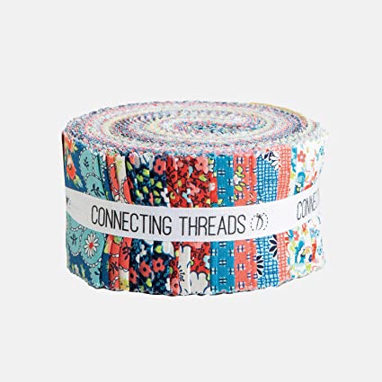Connecting Threads Print Collection Precut Cotton Quilting Fabric Bundle 2.5" Strips (Annie's Apron)