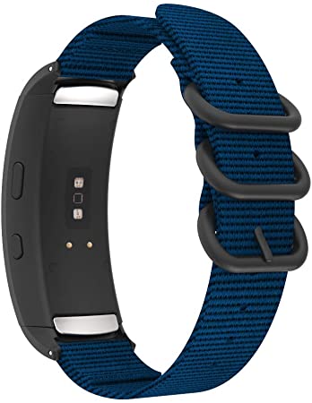 MoKo Watch Band Compatible with Samsung Gear Fit 2/Gear Fit 2 Pro, Fine Woven Nylon Adjustable Replacement Strap Fit Samsung Gear Fit 2 SM-R360/Gear Fit 2 Pro SM-R365 Smart Watch - Royal Blue