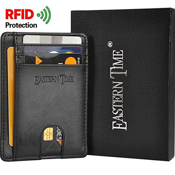 RFID-Wallets-Front Pocket Thin Wallet Slim 8 Slots Card Holder with Gift Box for Men & Women