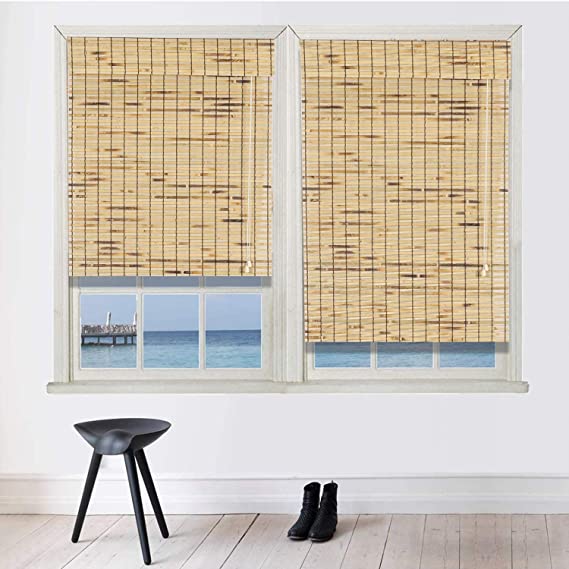 Bamboo Roman Window Blinds Sun Shades, 30W x 72H, Light Filtering Roller Shades,Any Size 24-72 Wide and 72 High