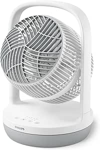 Ventilateur de table Philips série 2000. Puissant et ultra-silencieux. 23 dB. Circulation de l'air. Inclinaison réglable à 180°. Pour la chambre à coucher, la maison et le bureau. CX2050, blanc.