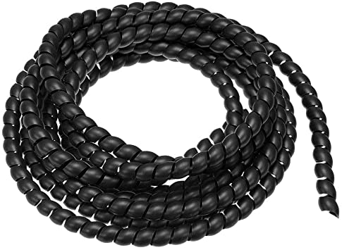 uxcell Flexible Spiral Tube Wrap Cable Management Sleeve 10mm X 12mm Computer Wire Manage Cord 3 Meters Length Black