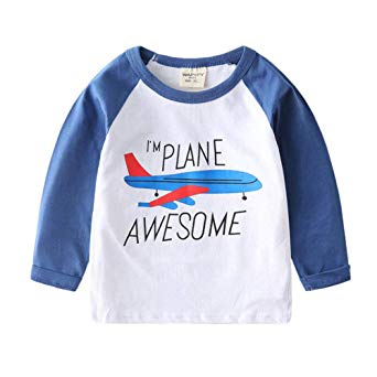 ZETIY Toddler Little Boys Chromatic Airplane Tees Shirts Tops