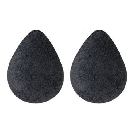 Premium Konjac Sponge by Aguder 2 Pack Cleansing Facial and Body Sponges w/ Bamboo Charcoal - 100% Natural - Perfect for Acne, Blackheads, Pore Cleansing, Sensitive, Dry, Oily Skin