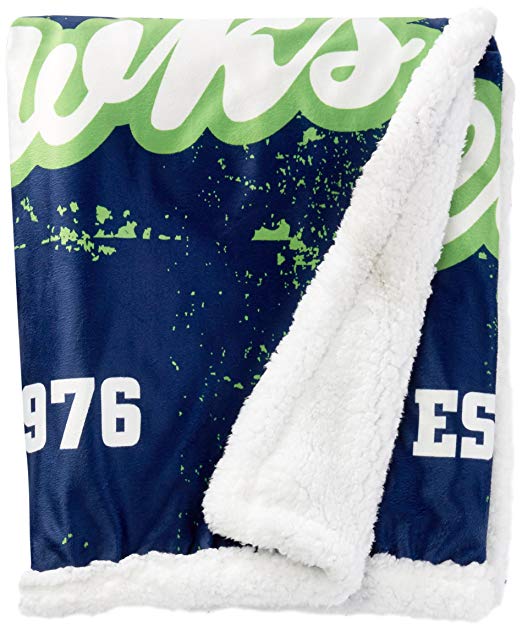 The Northwest Company Officially Licensed NFL Old School Mink Sherpa Throw Blanket, 50" x 60"