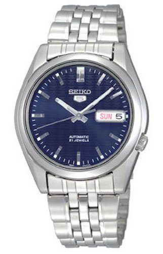 Seiko Men's SNK357 Seiko 5 Automatic Dark Blue Dial Stainless Steel Watch