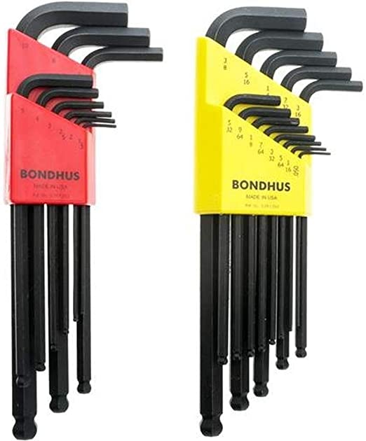 Bondhus 20199 Balldriver L-Wrench Double Pack, 10999 (1.5-10mm) and 10937 (0.050-3/8-Inch)