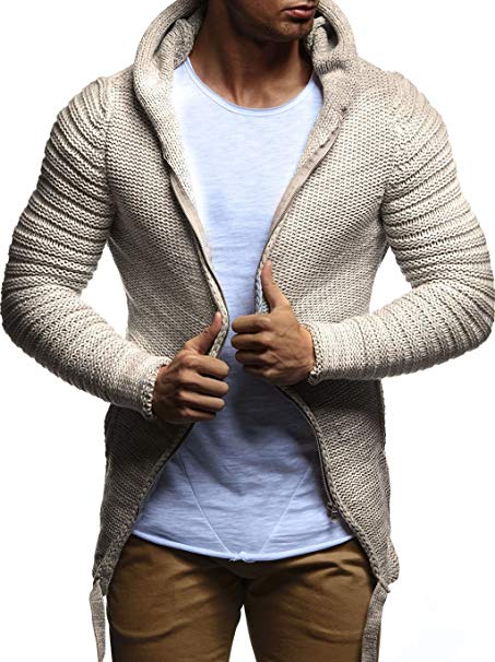 LEIF NELSON Men's Hoodie Cardigan Jacket Hooded Pullover Sweat Jacket Zipper Sweatshirt LN20741