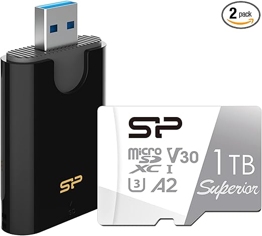 Silicon Power 1TB Superior UHS-I microSDXC Memory Card with Card Reader