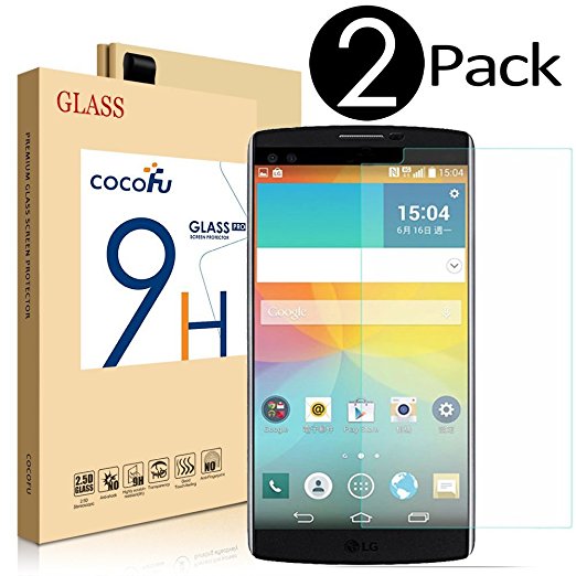 LG V10 Screen Protector, COCOFU Tempered Glass Screen Protector -- [2.5D Round Edge] [99% Clarity] [Bubble Free] With Maximum Touchscreen Accuracy /Guard Against Scratches and Drops (2 Pack)