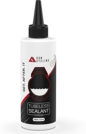 KOM Cycling Tubeless Tire Sealant for Bicycles Repair Tubeless Tires with Bicycle Sealant 500ml 1000ml Options - Compatible with a Tubeless Sealant Injector & Tire Repair Tool - Fast Tubeless Repair!