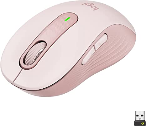 Logitech Signature M650 Wireless Mouse - For Small to Medium Sized Hands, 2-Year Battery, Silent Clicks, Customisable Side Buttons, Bluetooth, Multi-Device Compatibility - Pink