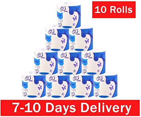JQstar Multifold Paper Toilet Roll Paper Soft Absorbent Tissues Paper,Solid Roll Paper Hollow Roll Paper,Toilet Paper Bath Tissues Paper Towels Tissue,White Primary Color (10 PC) (10 pcs)