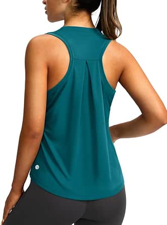 Women's Workout Tops Racerback Athletic Tank Tops Sleeveless Loose Fit Yoga Running Gym Shirts for Women