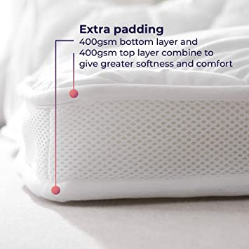 rejuvopedic AIRFLOW Small Double (4ft) Mattress Topper Protector Superior 800GSM Filling