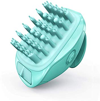 COOFUN Sonic Electric Scalp Massager Rechargeable IPX7 Waterproof Portable Vibrating Massage for Hair Care,Cleaning& Hair Growth,Full Body Relax,Promote Circulation-Ideal Holiday Gift (Green)