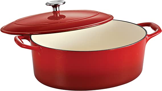 Tramontina Enameled Cast Iron Covered Dutch Oven 5.5-Quart Gradated Red, 80131/051DS