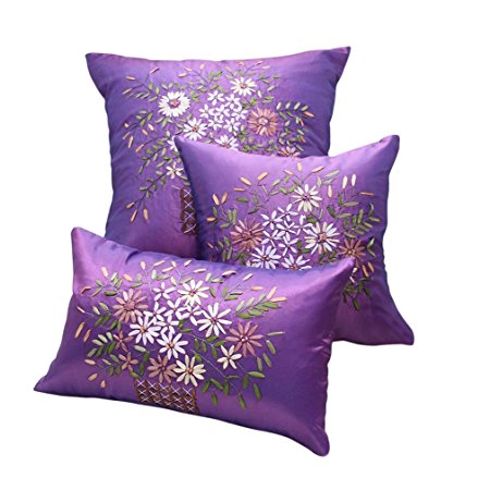 Nunubee Faux Fiber Throw Pillow Decorative Spandex Pillow Cushion Throw Waist Pillow (60x60cm/24x24In,Purple-L).